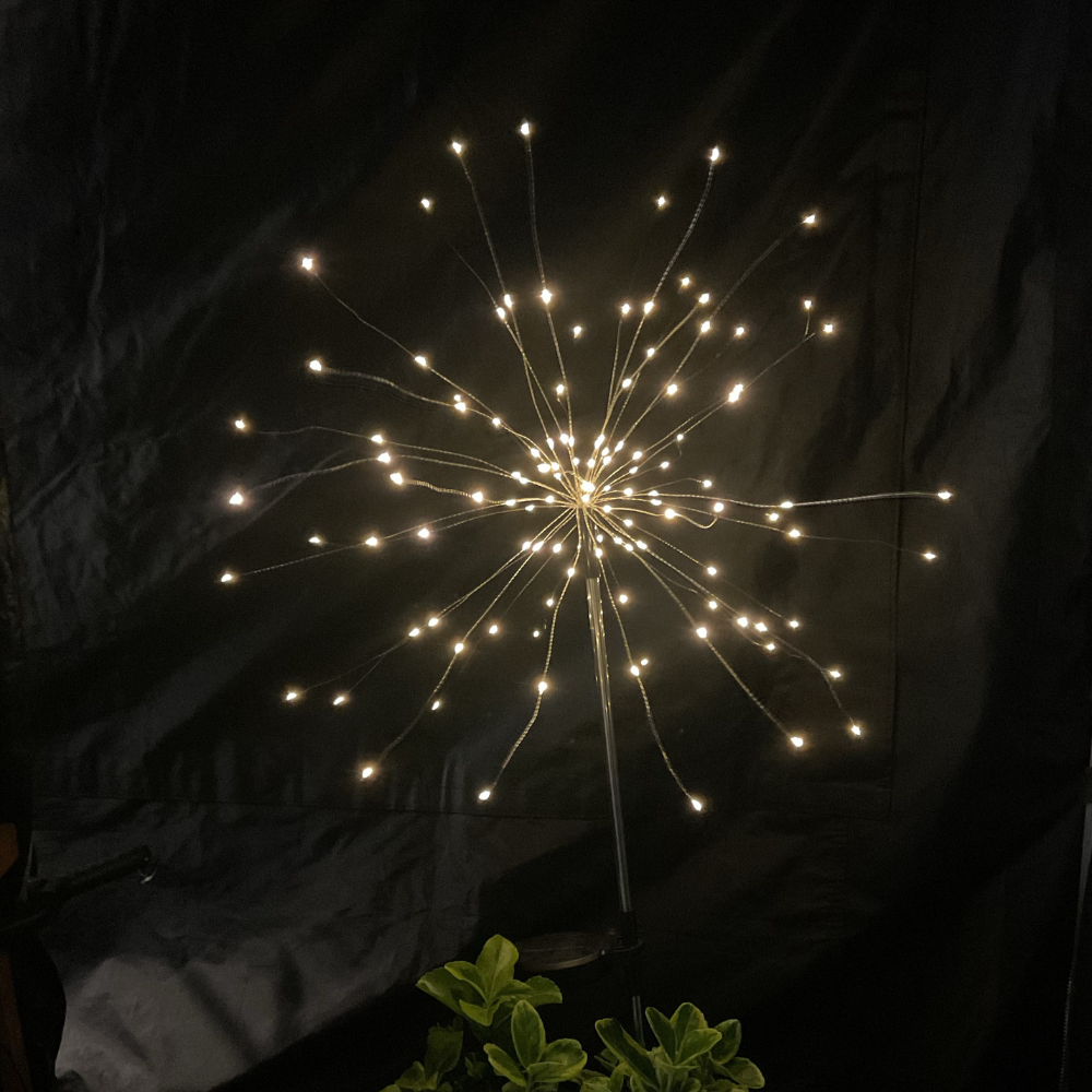 BIG Warm white Firework solar garden stake lights (1 per pack)