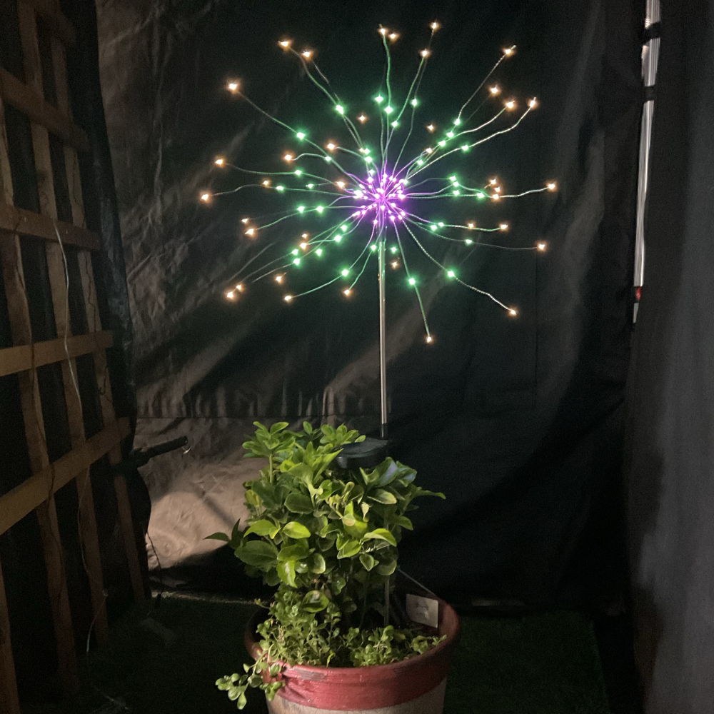 BIG Multi coloured Firework solar garden stake lights (1 per pack)