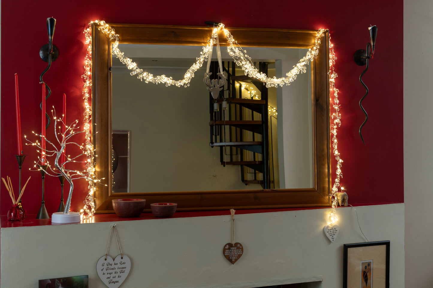 8 string of 2m bunch lights mains plug in. 160 LED Warm lights