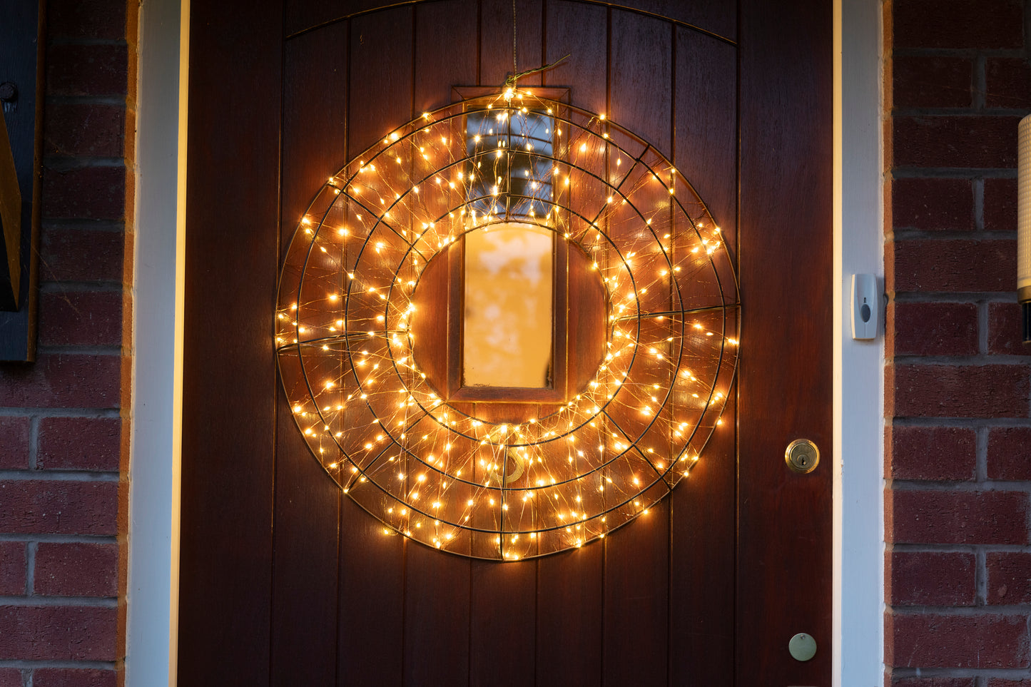 3D Circle Metal Brown Wreath with 300 LEDs