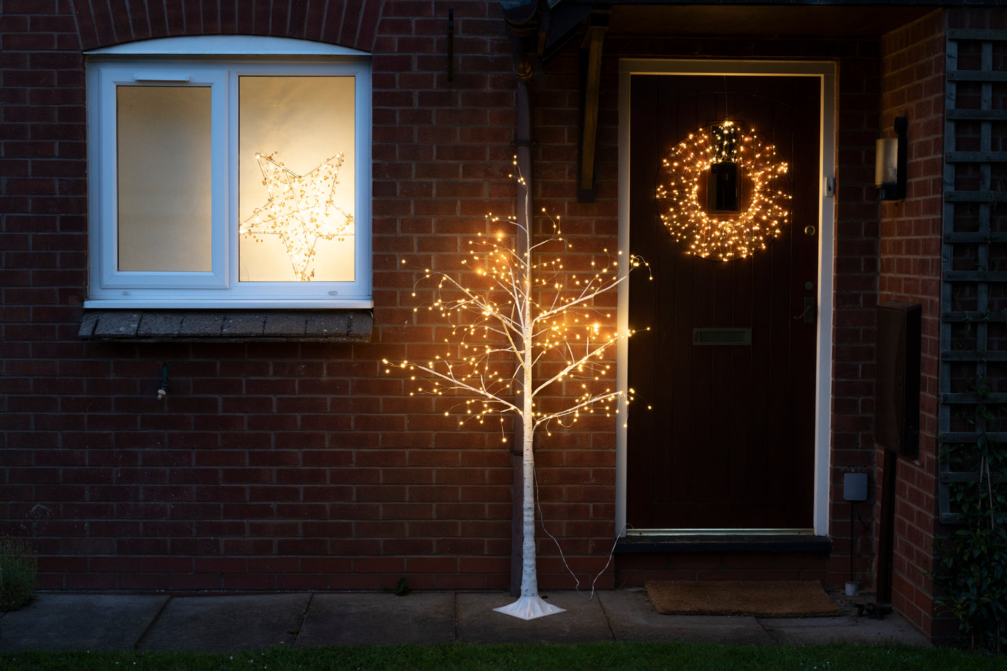 3D Circle Metal Brown Wreath with 300 LEDs