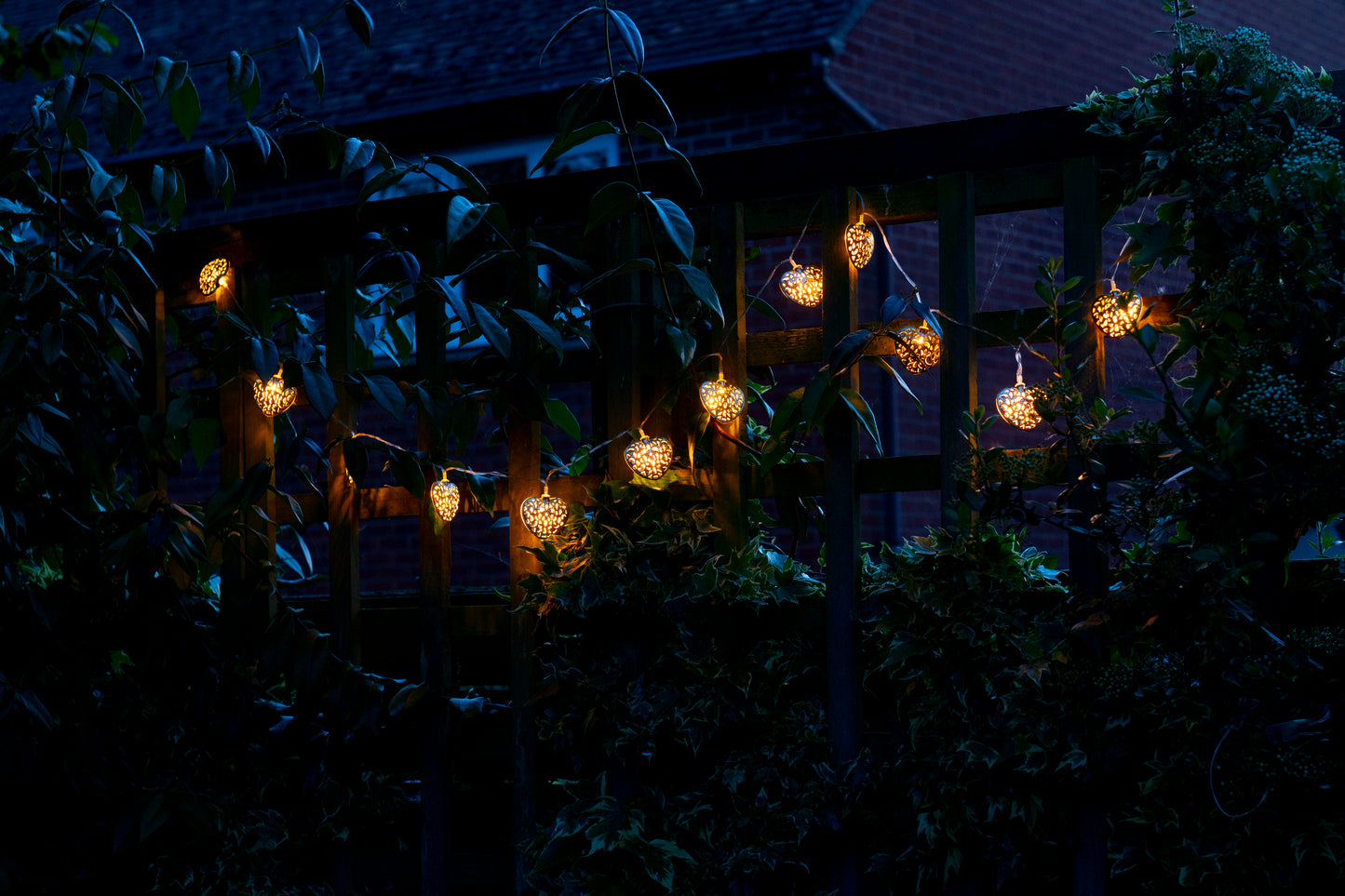 Heart design Moroccan Solar String Lights Waterproof Garden Light for Trees, Patio, Yard, Wedding, Party Decorations.