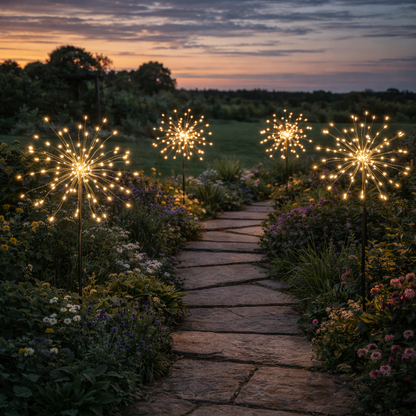 BIG Warm white Firework solar garden stake lights (1 per pack)
