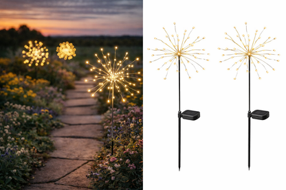 BIG Warm white Firework solar garden stake lights (1 per pack)