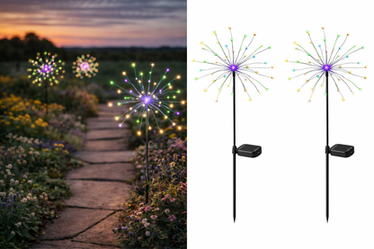 BIG Multi coloured Firework solar garden stake lights (1 per pack)