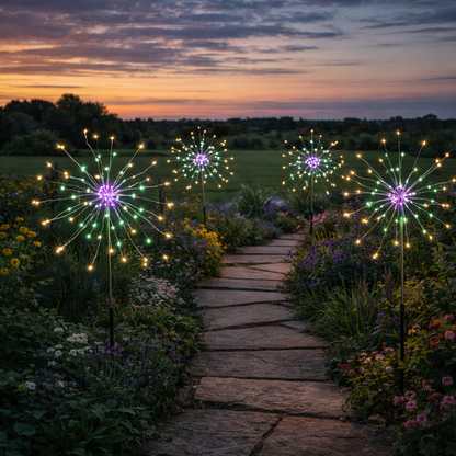 BIG Multi coloured Firework solar garden stake lights (1 per pack)