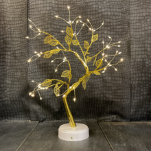 Load image into Gallery viewer, Gold leaf LED Tree with Lights up 20 Inches Tree. USB &amp; Battery Operated

