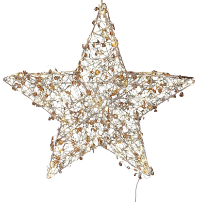 3D Metal Star light with Diamond Bead chain 120 LEDs