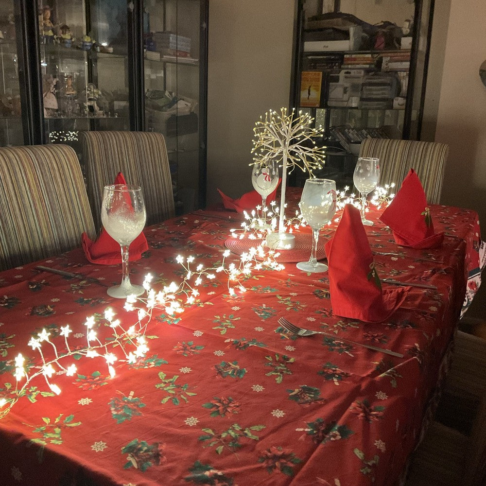 Warm white star Christmas lights for festive table decoration