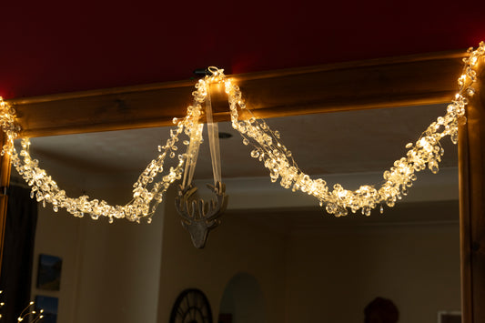 8 string of 2m bunch lights mains plug in. 160 LED Warm lights