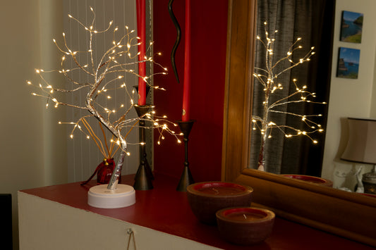 LED Twig Tree with Lights up 20 Inches Tree. USB & Battery Operated