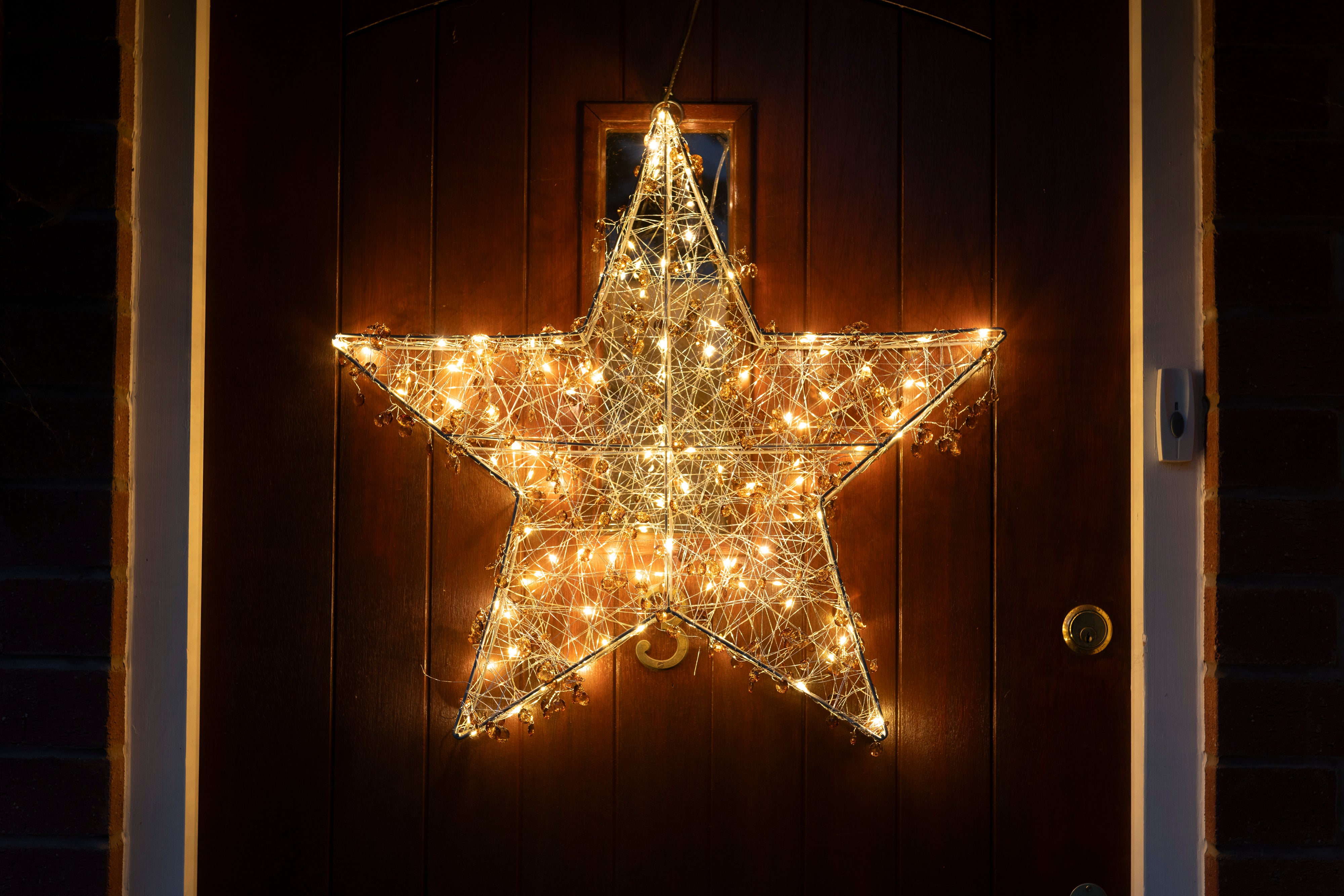 3D Metal Star light with Diamond Bead chain 120 LEDs – Fireworklights