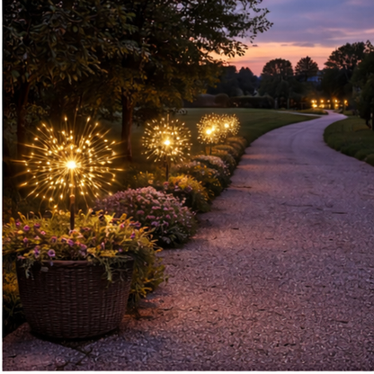 BIG Warm white Firework solar garden stake lights (1 per pack)