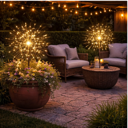 BIG Warm white Firework solar garden stake lights (1 per pack)