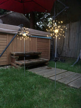 Load image into Gallery viewer, Firework solar light garden stake.
